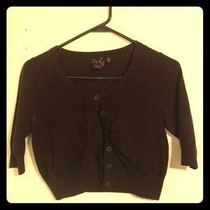 Short sleeve Brown Cardigan Sweater